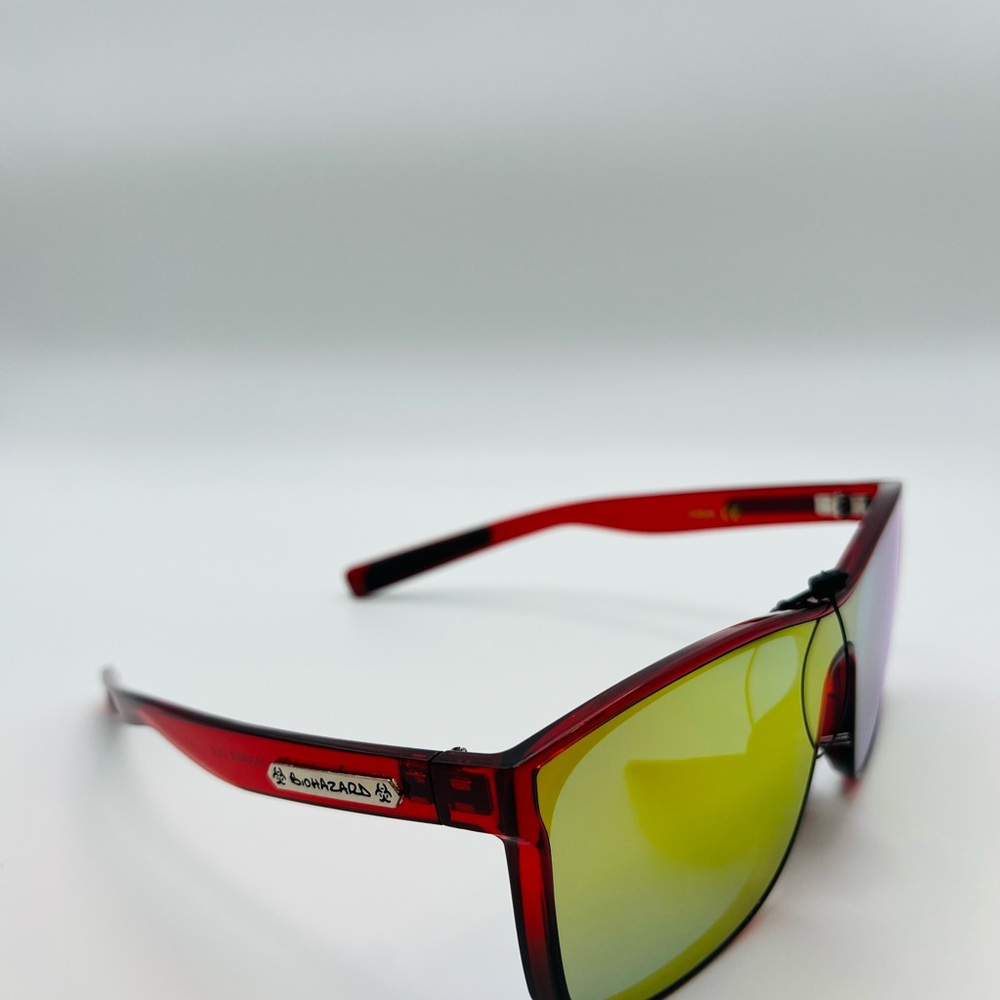 Bold Red Sunglasses with Yellow Lenses